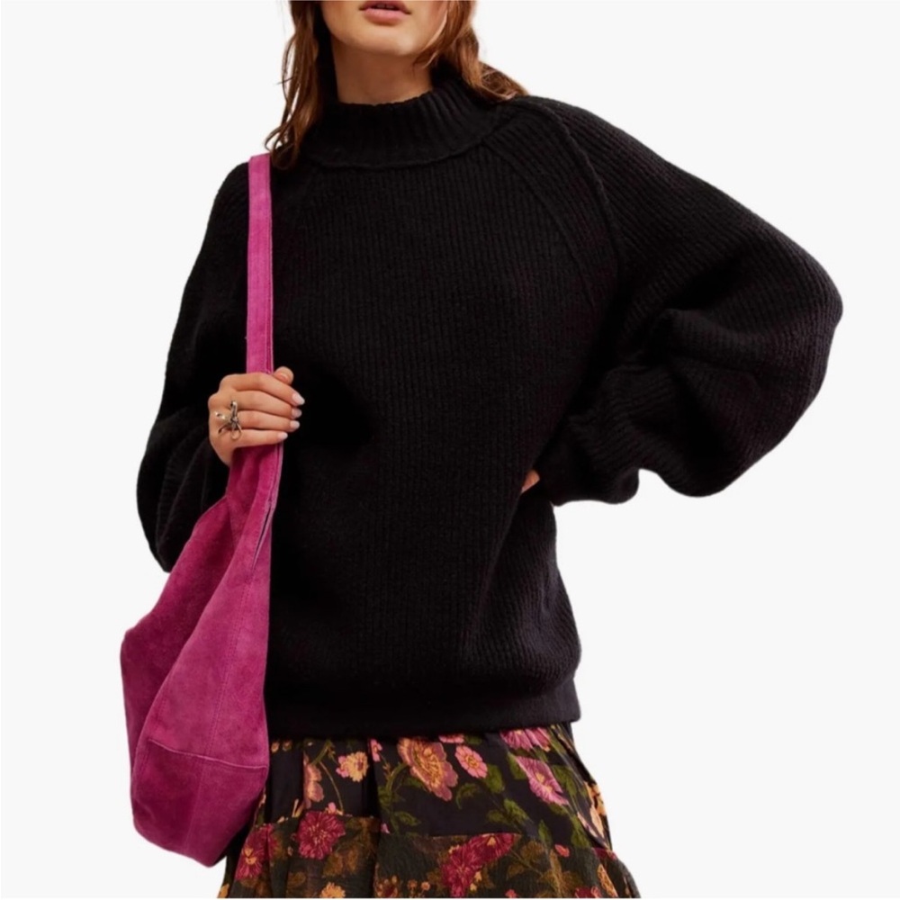 Free People Black Sunbeam Sweater